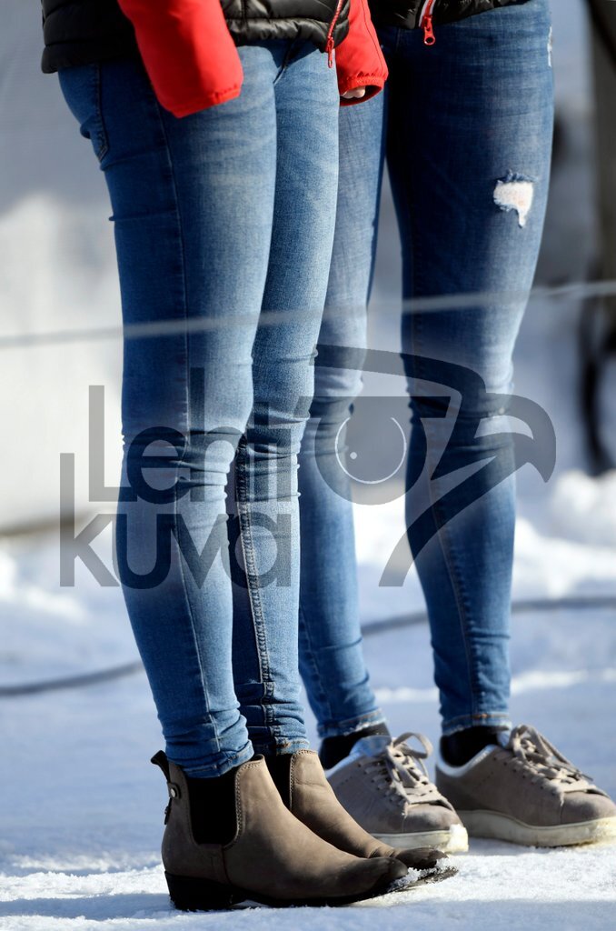 Spectators in jeans during the mixed relay at the IBU Biathlon World Championships in Hochfilzen, Austria, on February 9, 2017. Germany won the competition ahead of second-placed France and third-placed Russia.